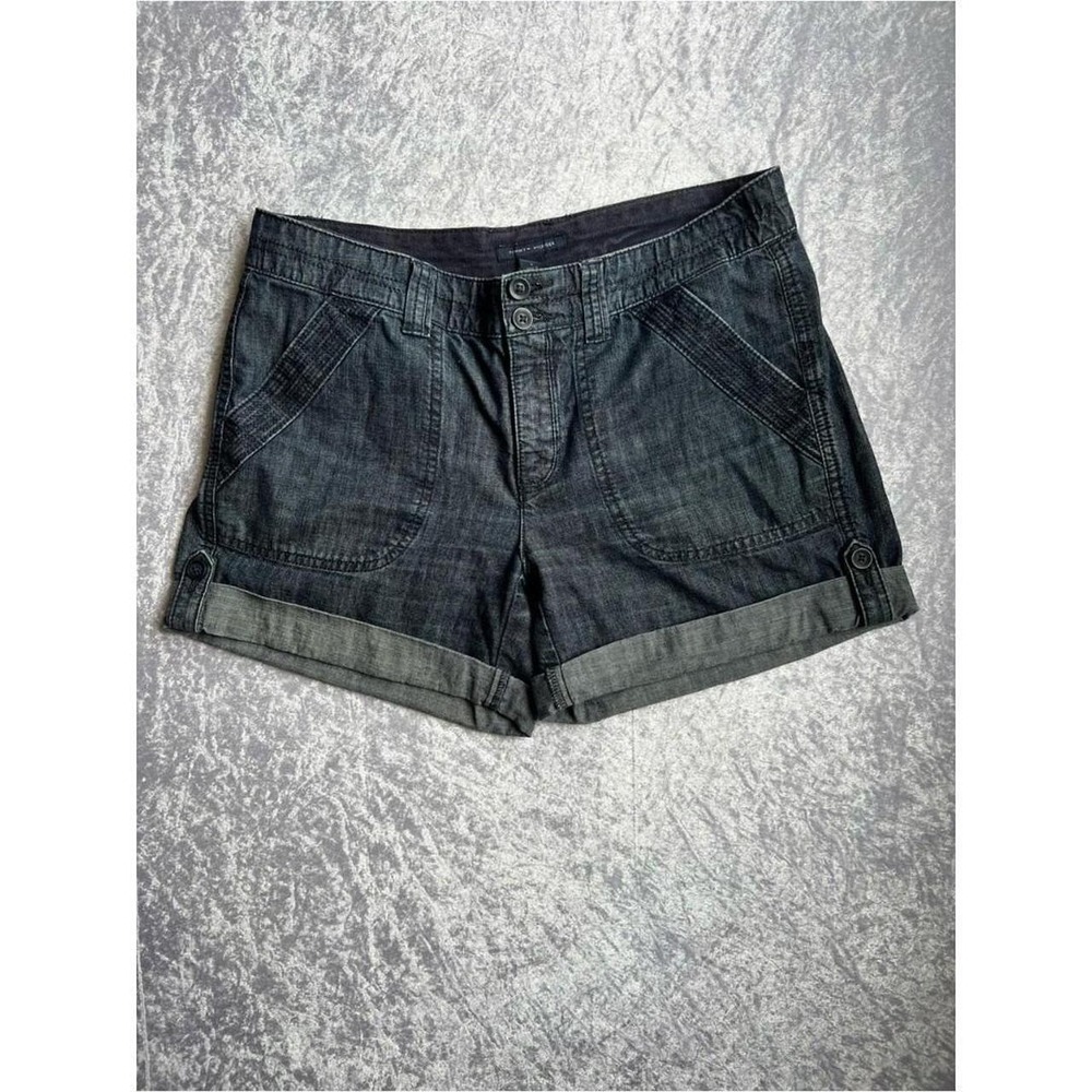 Tommy Hilfiger Dark Wash Denim Shorts Women's Size 6 Cuffed Hem